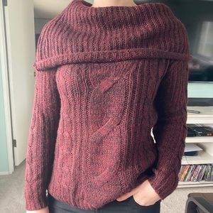 Burgundy knit sweater